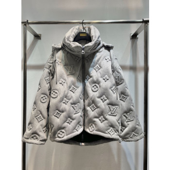 LV 엠보싱 스틸 스탬프 문자 다운재킷