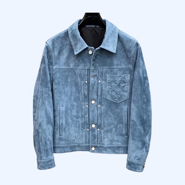 LV 코트 엠보 포켓블루 스웨이드