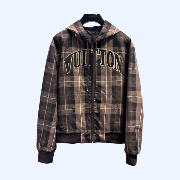 LV 플레드 후드로고 재킷