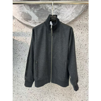 로에베 울캐시미어 패치워크 가죽지퍼 재킷