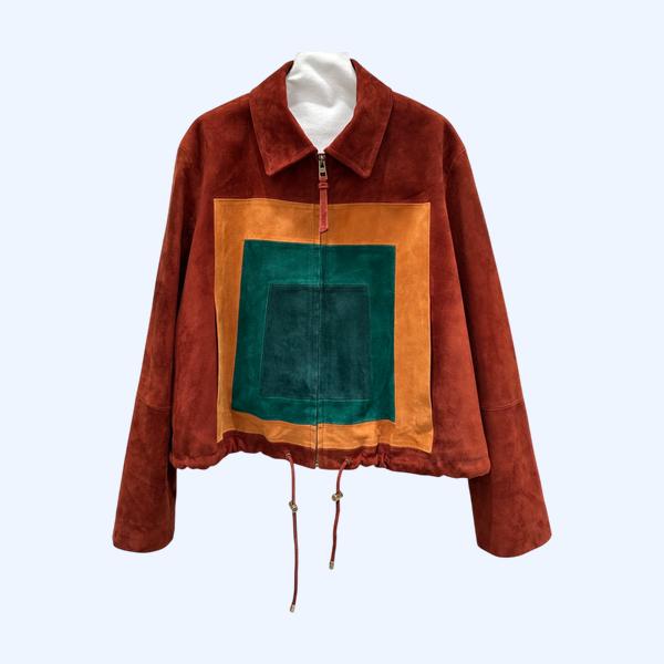 로에베 레트로 모던 패셔너블 가죽재킷