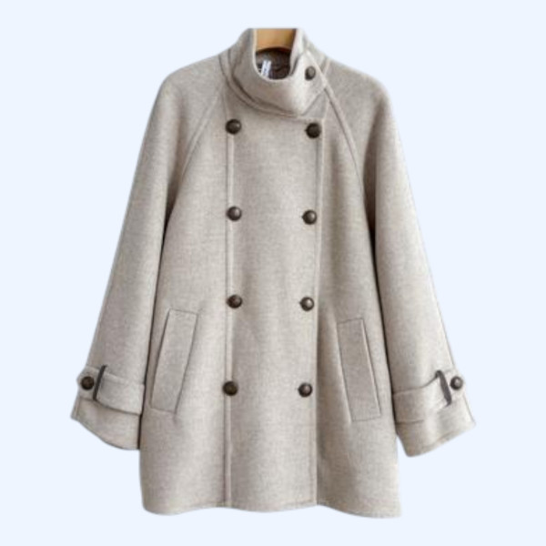 BC 스탠드업 칼라 더블브레스트 코트