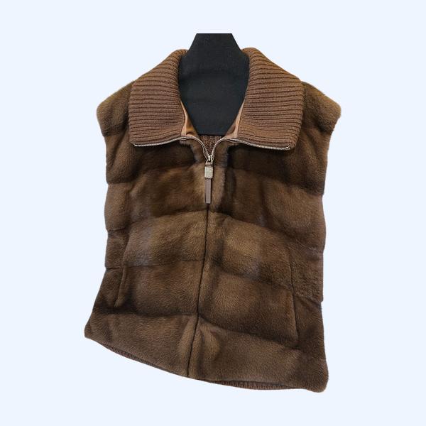 BC니트 캐시미어 스플라이스 모피 재킷