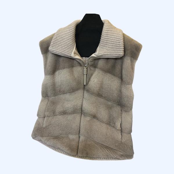 BC니트 캐시미어 스플라이스 모피 재킷