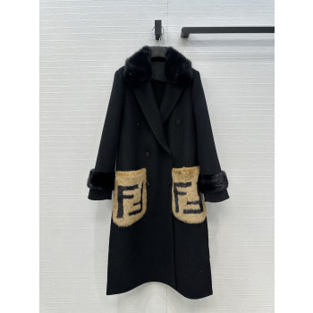 팬디 FF클래식 밍크 퍼 핸드메이드 캐시미어코트