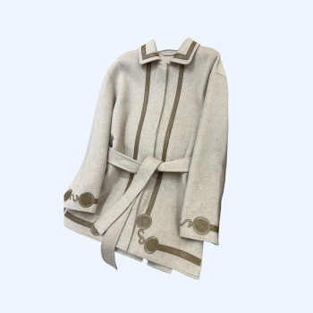 에르메스 자수 캐시미어 울 코트