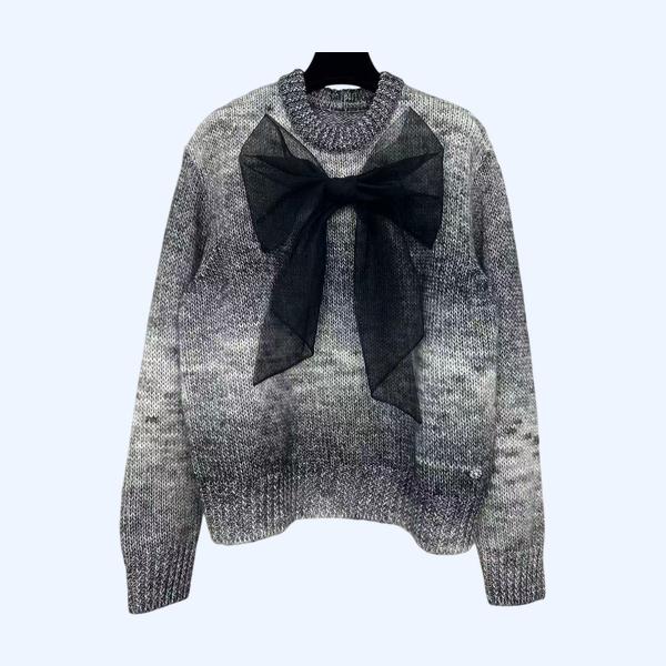 샤넬 리본 스머지드 크루넥 스웨터