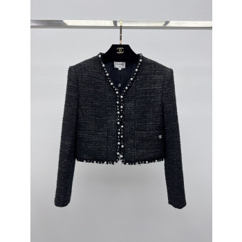 샤넬 진주장식 트위드 재킷
