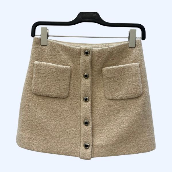 샤넬 더블 포켓 울숏 스커트
