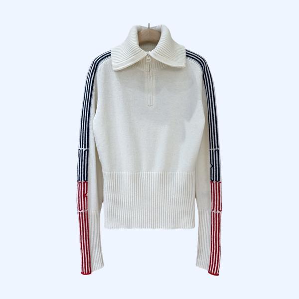 디올 하프 지퍼 라펠 스위터