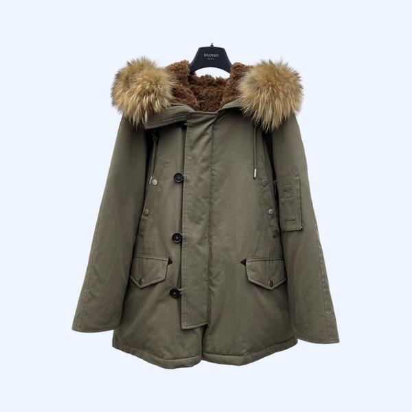 LP 라쿤 퍼 칼라 파커 다운재킷