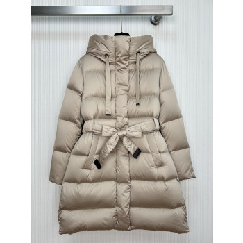 막스마라 미디엄 기장 후드 다운 재킷