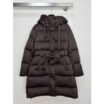 막스마라 미디엄 기장 후드 다운 재킷