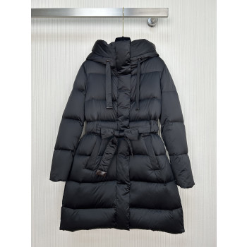 막스마라 미디엄 기장 후드 다운 재킷