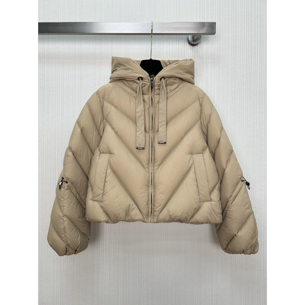 막스마라 숏 후드다운 재킷