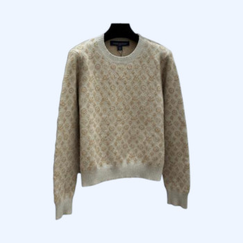 LV 자카드 라운드 칼라니트