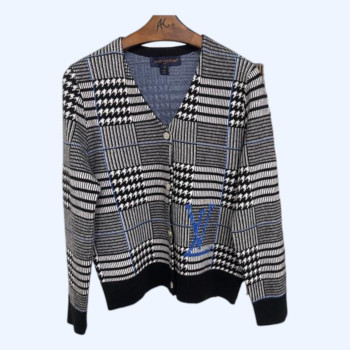 LV 체크자구 가디건