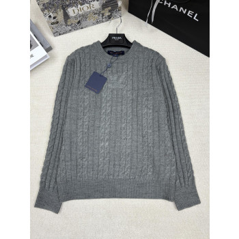 LV 풀오버 트위스트 스트링 라운드넥 니트