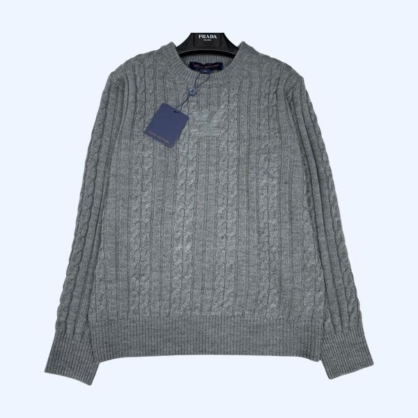 LV 풀오버 트위스트 스트링 라운드넥 니트