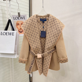 LV레이스업 슬림핏 후드 숏 리버시블