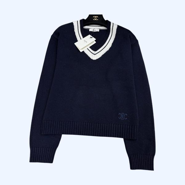 셀린느 니트 V넥 풀오버