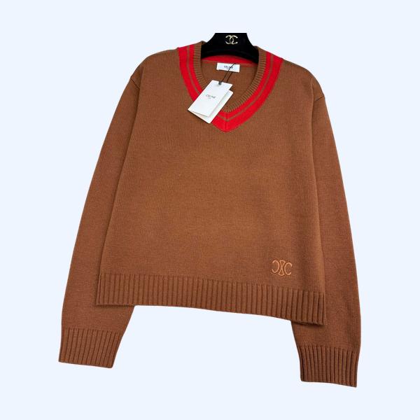 셀린느 니트 V넥 풀오버