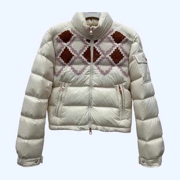 몽클레어 브레이디드 롬버스 패치워크 다운 재킷