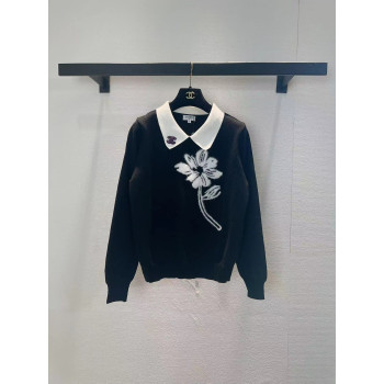 샤넬 라펠 롱슬리브 니트