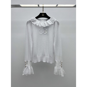 샤넬 레이스 할로우 니트 스웨터