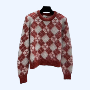 샤넬 마름모 문자 라운드 넥