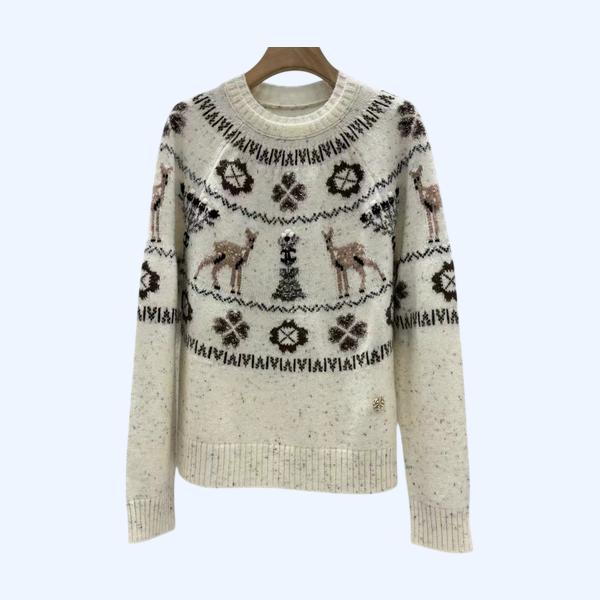 샤넬 사슴 스웨터 벨벳 티트