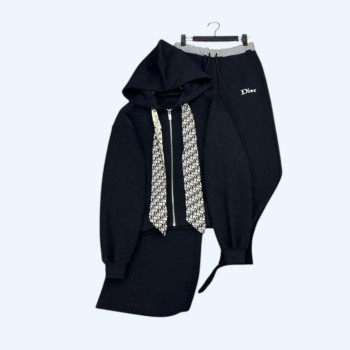 디올 벨벳 콘트라스트 후드 데일리