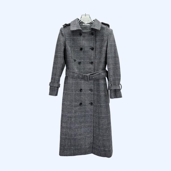 디올 자수 플레드 코트