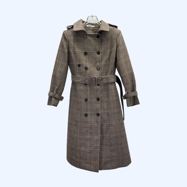 디올 자수 플레드 코트