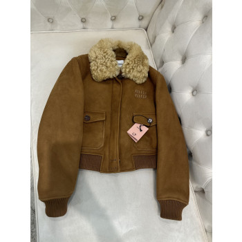 미우미우 스웨이드 프로스티드 패턴 재킷