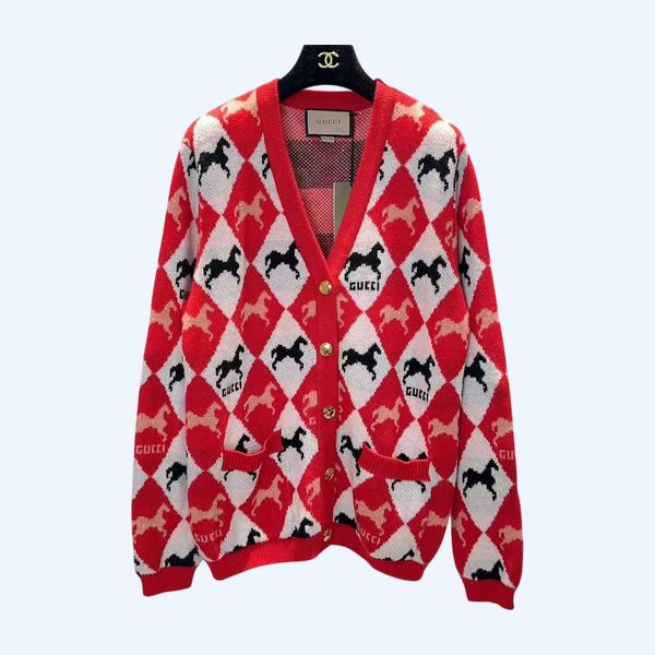 구찌 앤틱 풀 칼라 가디건