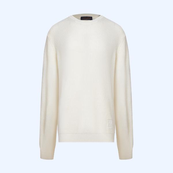 LV 니들 리브 자수 탑캐시미어 니트