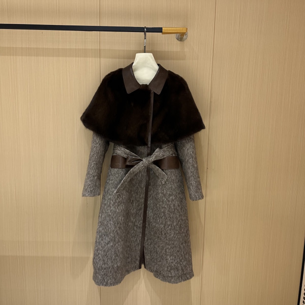 막스마라 코페하겐 벨벳 플래킷 코트