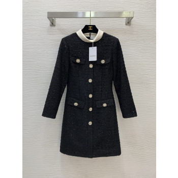 샤넬 스몰 터틀넥 슬림 롱 슬리브 드레스