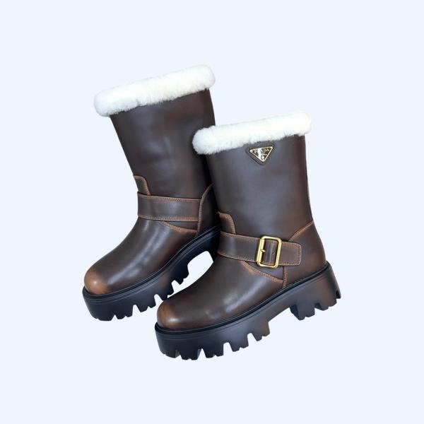 프라다 마틴 가죽 부츠