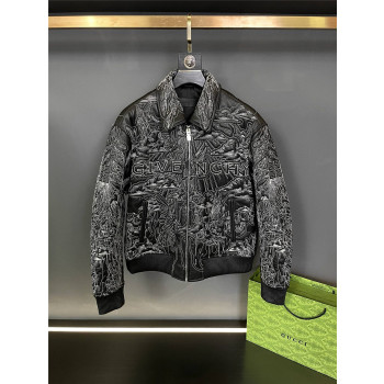 지방시 자수 가죽 재킷