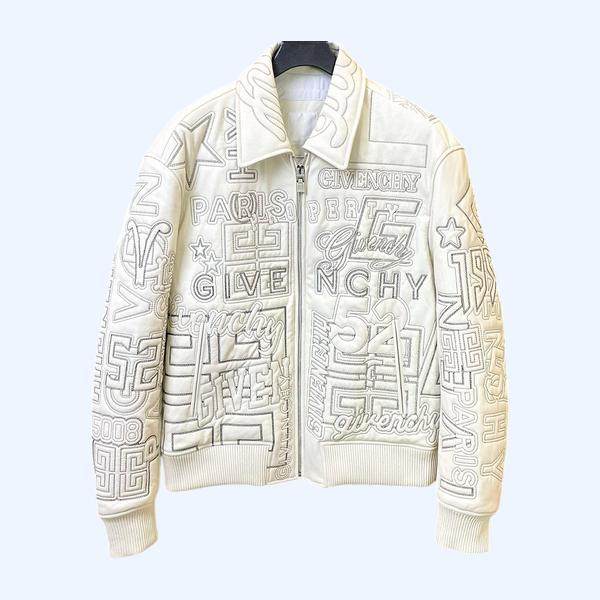 지방시 자수 가죽 재킷