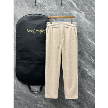 LP 체크 무늬 울 팬츠