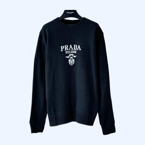 프라다 자카드 로고 니트