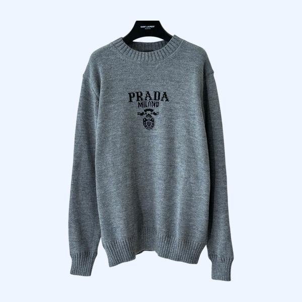 프라다 자카드 로고 니트