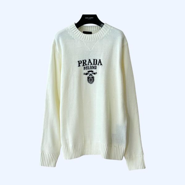 프라다 자카드 로고 니트