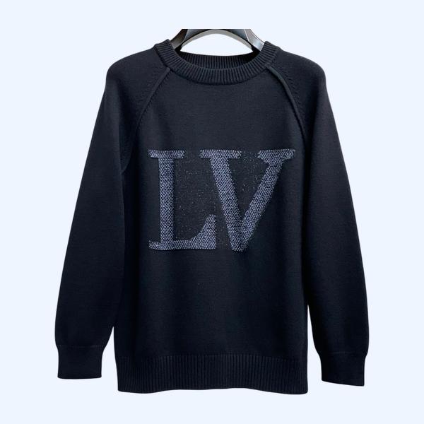 LV 혼방 라운드넥 스웨터