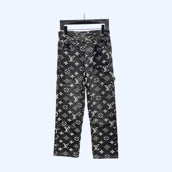 LV 풀 프리트 자카드 데님 팬츠