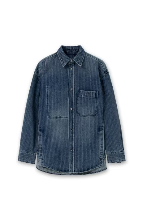 우영미 솔리드로고 데님 셔츠