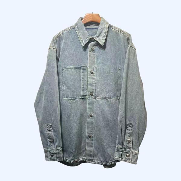 우영미 플라워 데님 셔츠